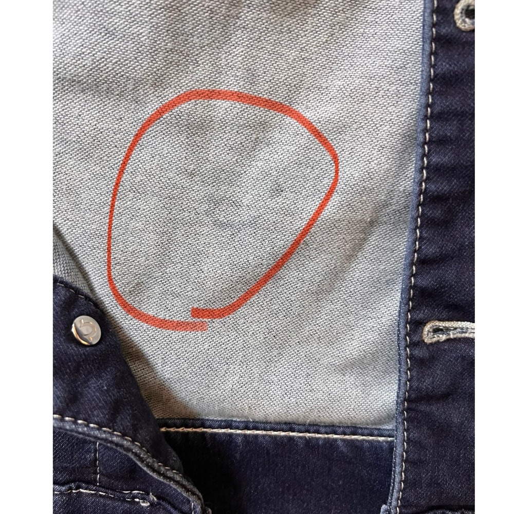 True Religion Denim Trucker Jacket Men's XL Dark Wash Button Front Striped Cuffs - Picture 9 of 9